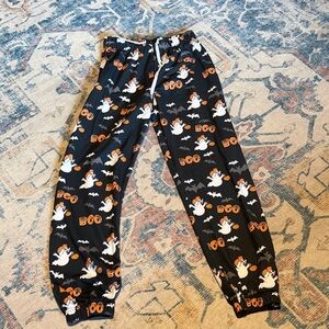 Men's Black Halloween Ghost Print Joggers